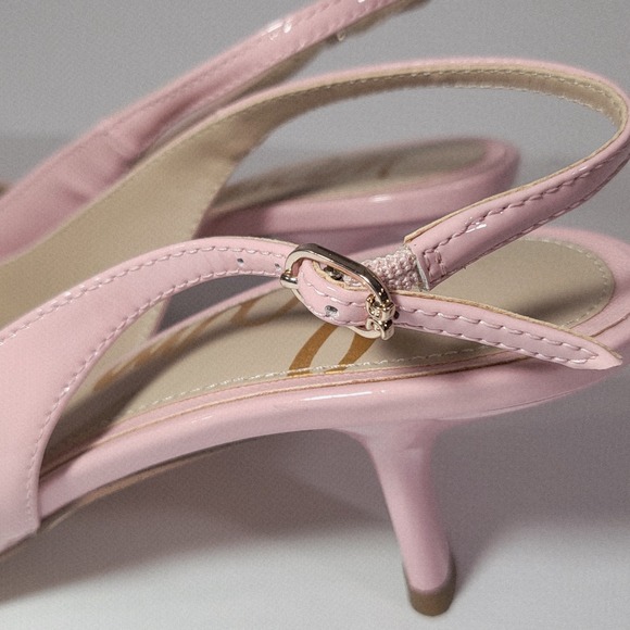 Sam Edelman Bianka Pink Patent Leather Slingback Pumps Pointed Toe MSRP $150 - Picture 11 of 16